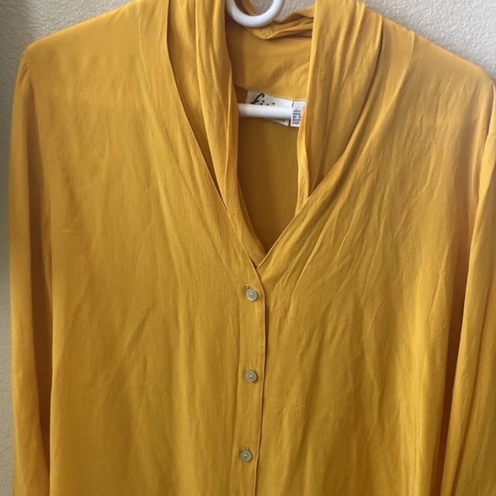 Yellow Button-Up Women's Top